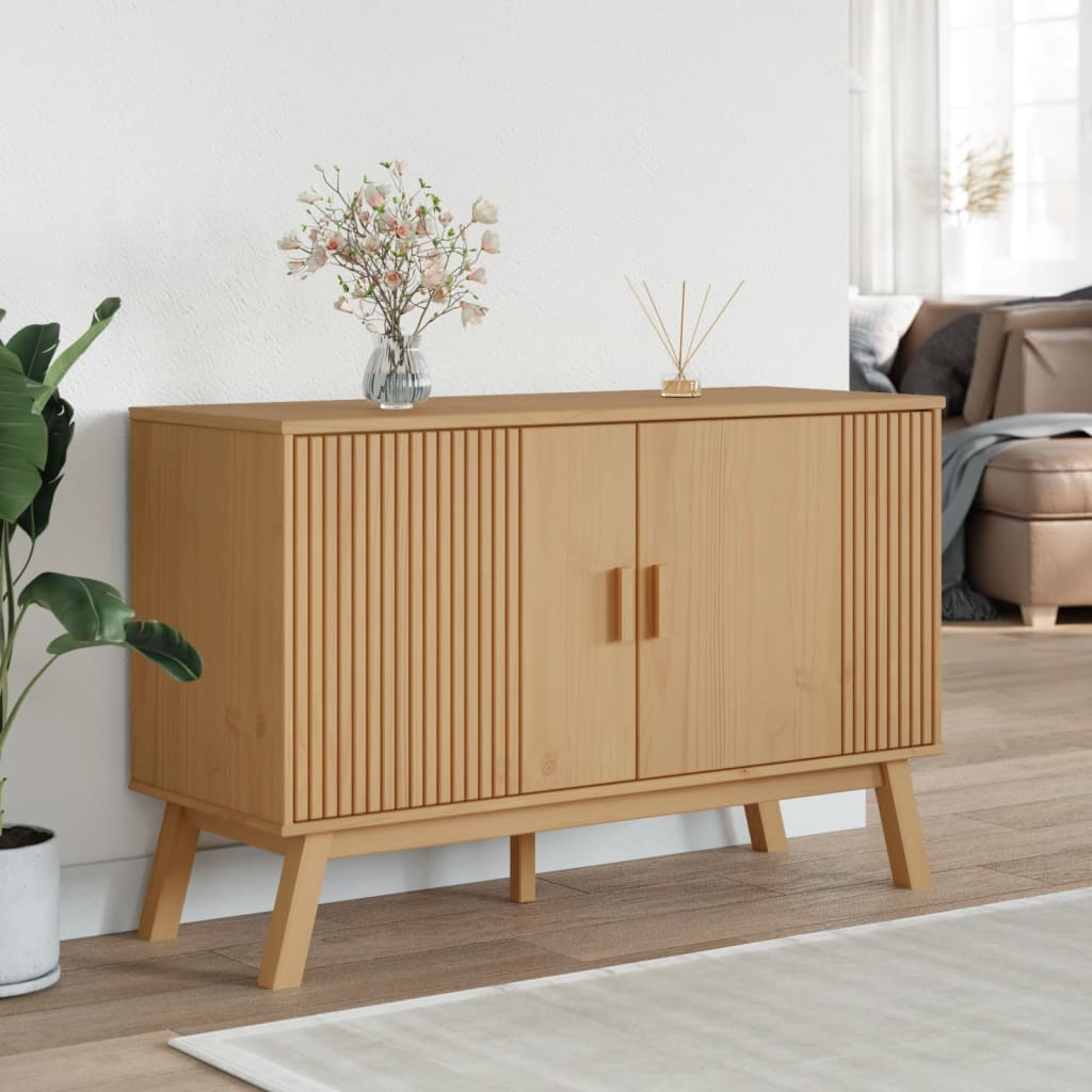 Sideboard "OLDEN" Brown 114x43x73,5 cm Solid Wood Pine