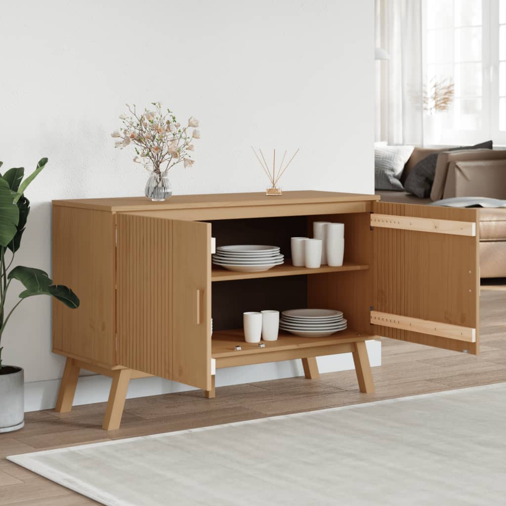Sideboard "OLDEN" Brown 114x43x73,5 cm Solid Wood Pine