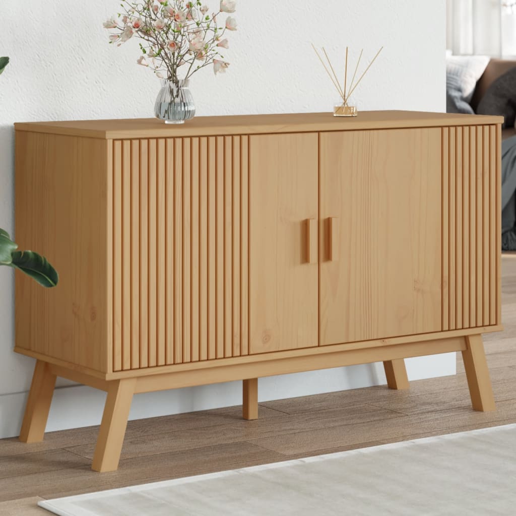 Sideboard "OLDEN" Brown 114x43x73,5 cm Solid Wood Pine
