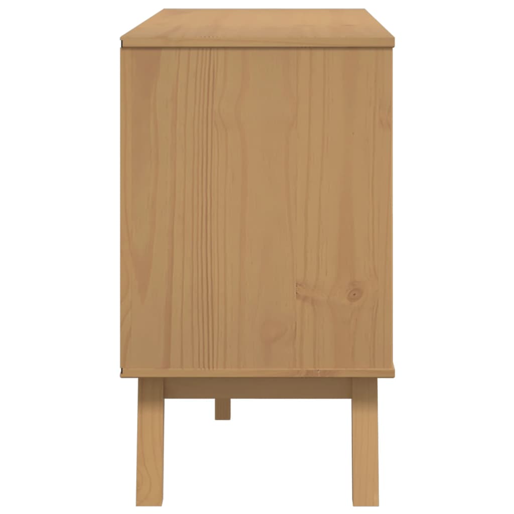 Sideboard "OLDEN" White and Brown 114x43x73,5 cm Solid Wood Pine
