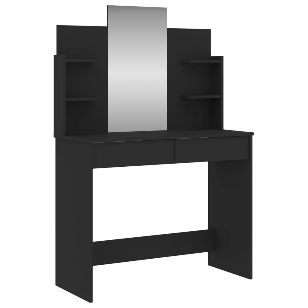 vidaXL Dressing Table with Mirror Black 96x39x142 cm