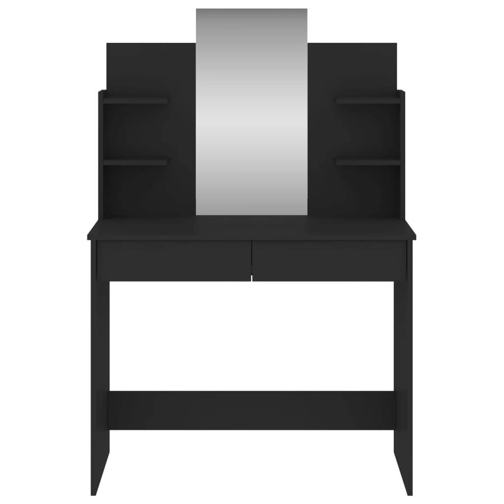 vidaXL Dressing Table with Mirror Black 96x39x142 cm