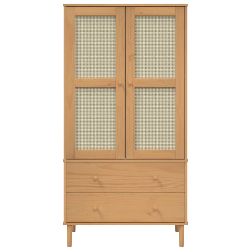 vidaXL Wardrobe SENJA Rattan Look Brown 90x55x175 cm Solid Wood Pine