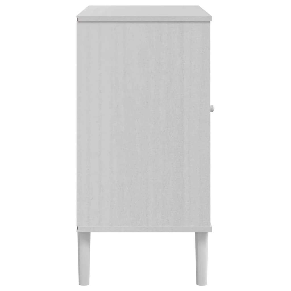 Sideboard SENJA Rattan Look White 80x40x80 cm Solid Wood Pine