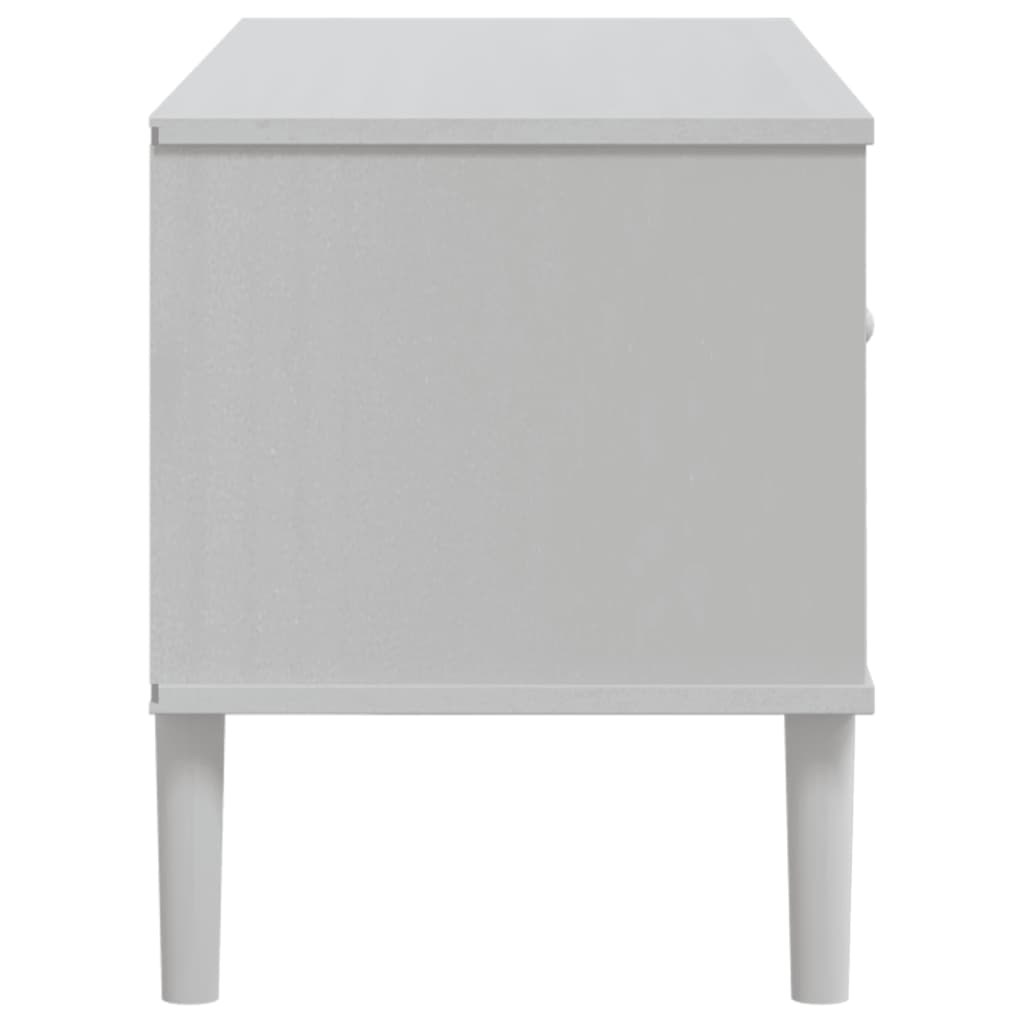 TV Cabinet "SENJA" Rattan Look White 106x40x49cm Solid Wood Pine
