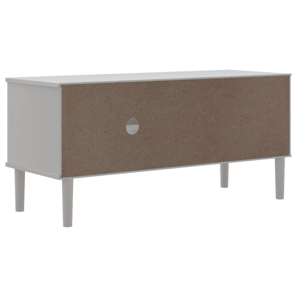 TV Cabinet "SENJA" Rattan Look White 106x40x49cm Solid Wood Pine
