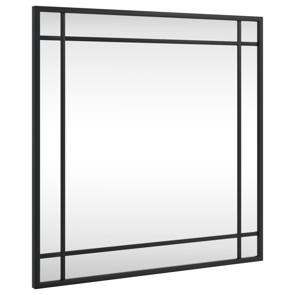 vidaXL Wall Mirror Black 50x50 cm Square Iron