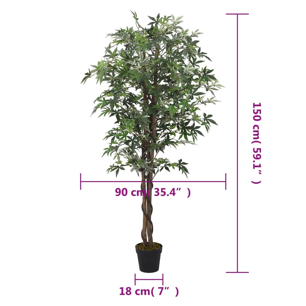 Artificial Maple Tree 504 Leaves 150 cm Green