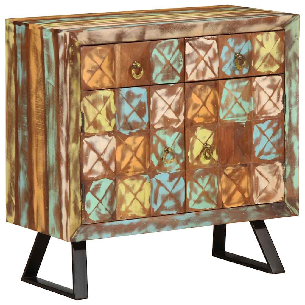 Drawer Cabinet Multicolour 70x35x70 cm Solid Wood Reclaimed
