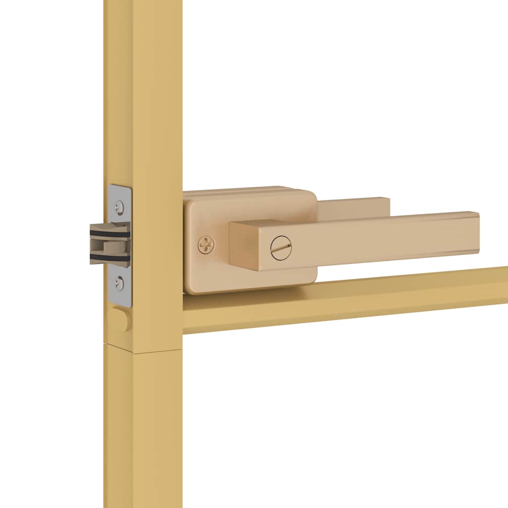 Interior Door Slim Golden 83x201.5 cm Tempered Glass and Aluminium