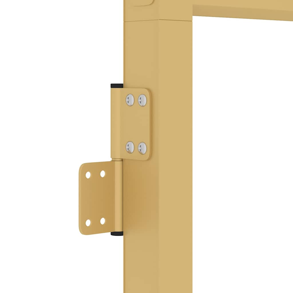 Interior Door Slim Golden 93x201.5 cm Tempered Glass and Aluminium
