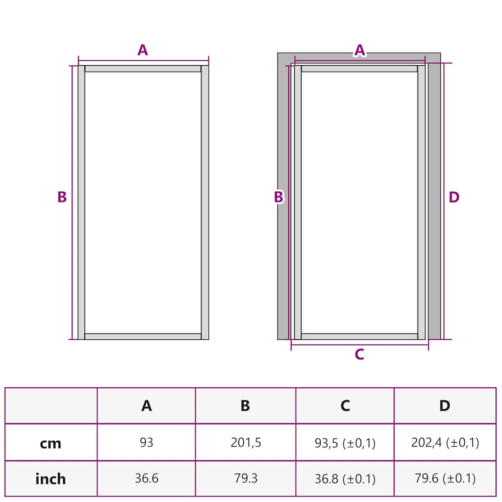 Interior Door Slim Golden 93x201.5 cm Tempered Glass and Aluminium
