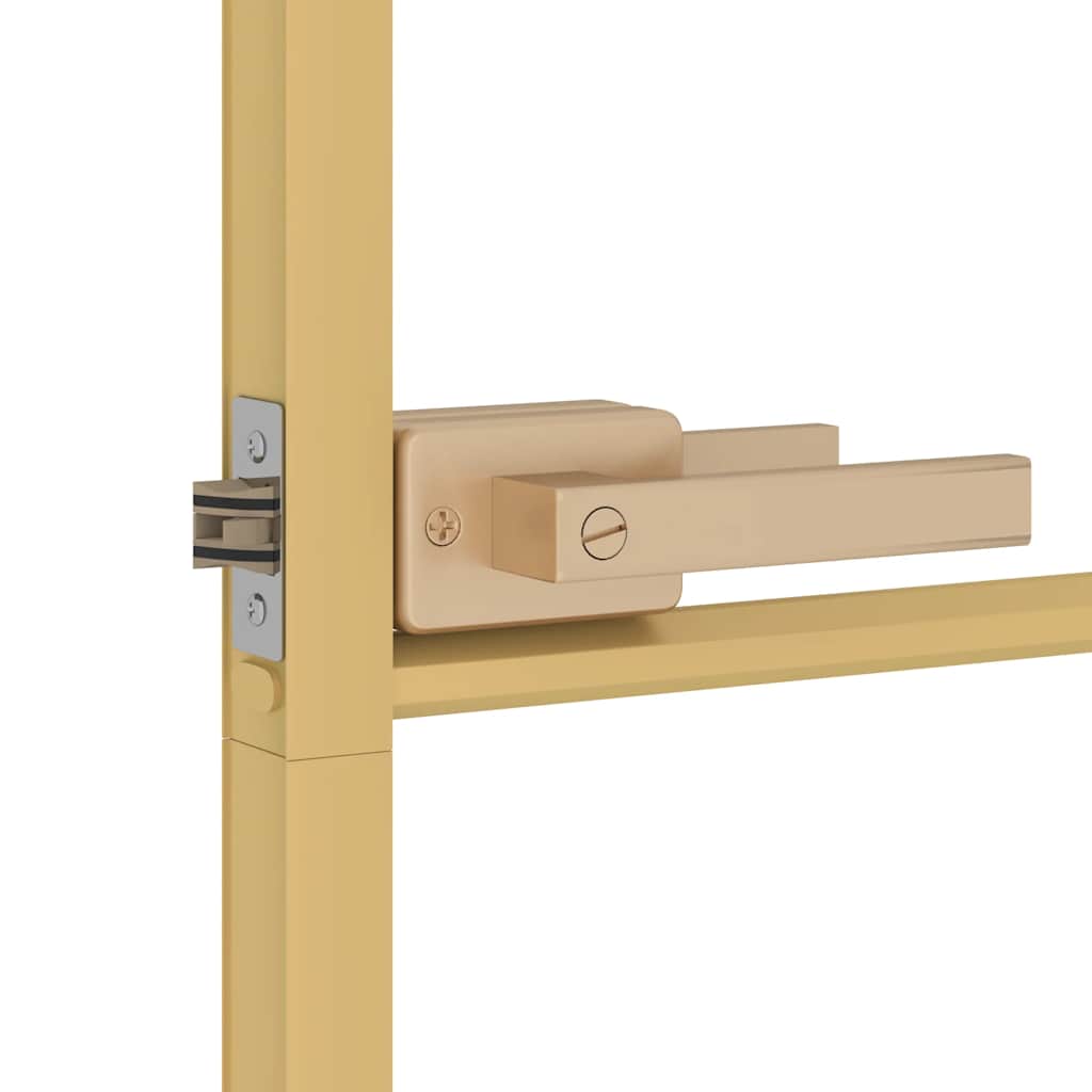Interior Door Slim Golden 76x201.5 cm Tempered Glass and Aluminium