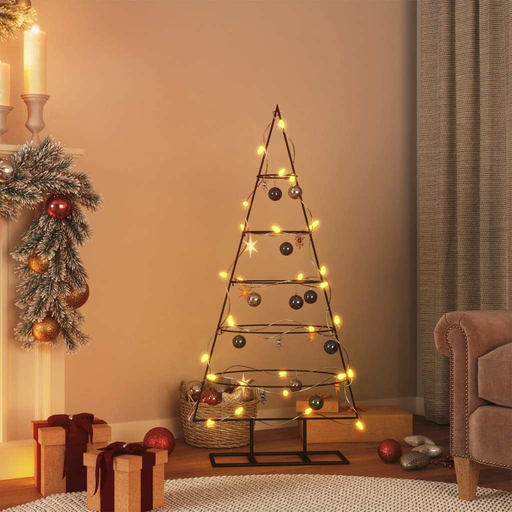 vidaXL Metal Christmas Tree for Decoration Black 125 cm