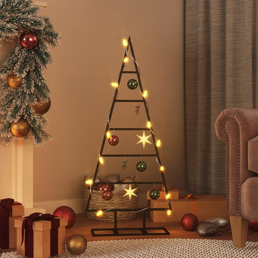 vidaXL Metal Christmas Tree for Decoration Black 90 cm