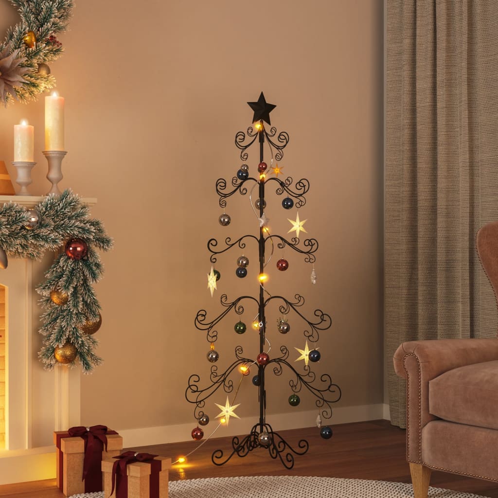 Metal Christmas Tree for Decoration Black 150 cm