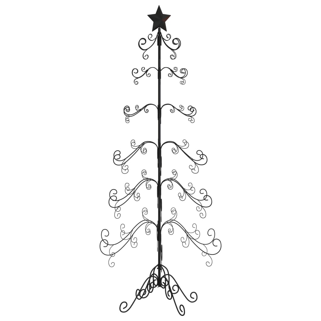 vidaXL Metal Christmas Tree for Decoration Black 180 cm