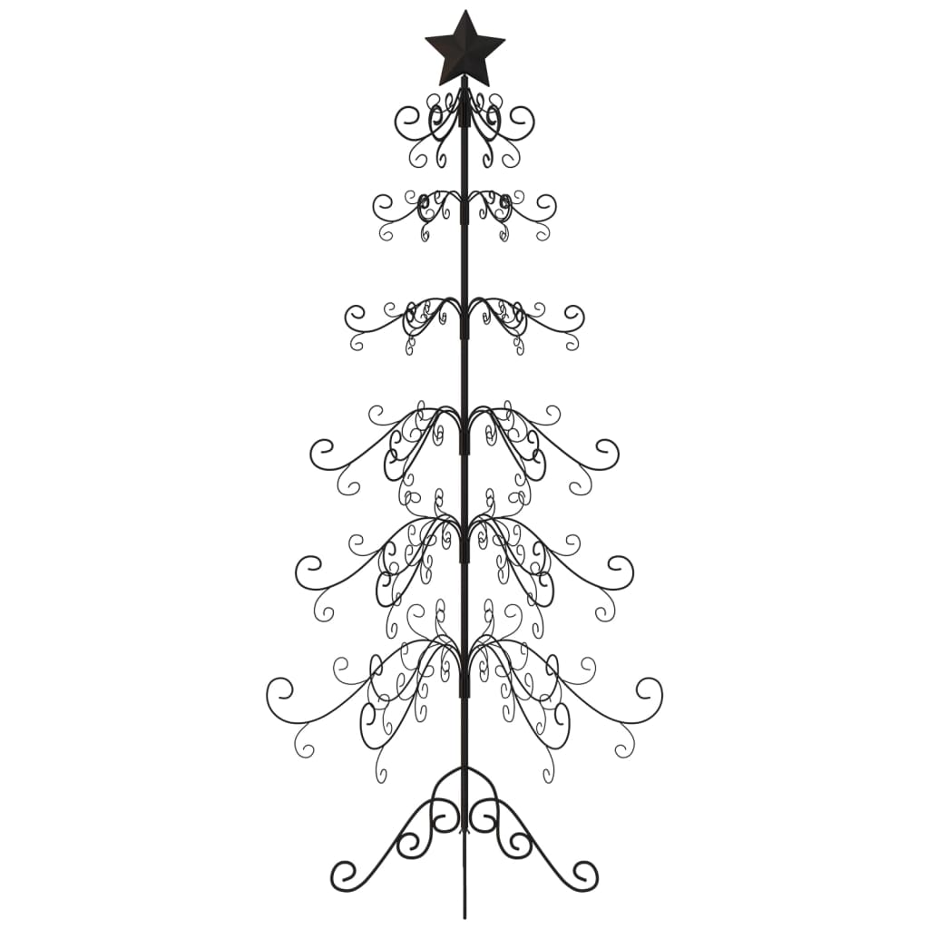 vidaXL Metal Christmas Tree for Decoration Black 180 cm