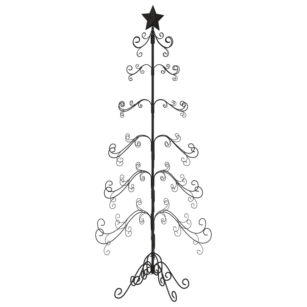 vidaXL Metal Christmas Tree for Decoration Black 180 cm