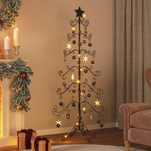 vidaXL Metal Christmas Tree for Decoration Black 180 cm