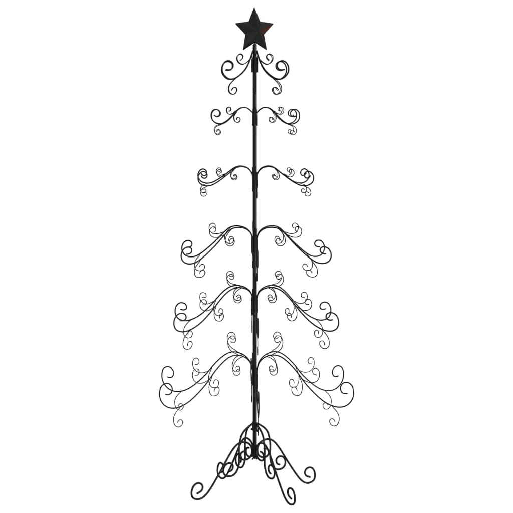 vidaXL Metal Christmas Tree for Decoration Black 215 cm