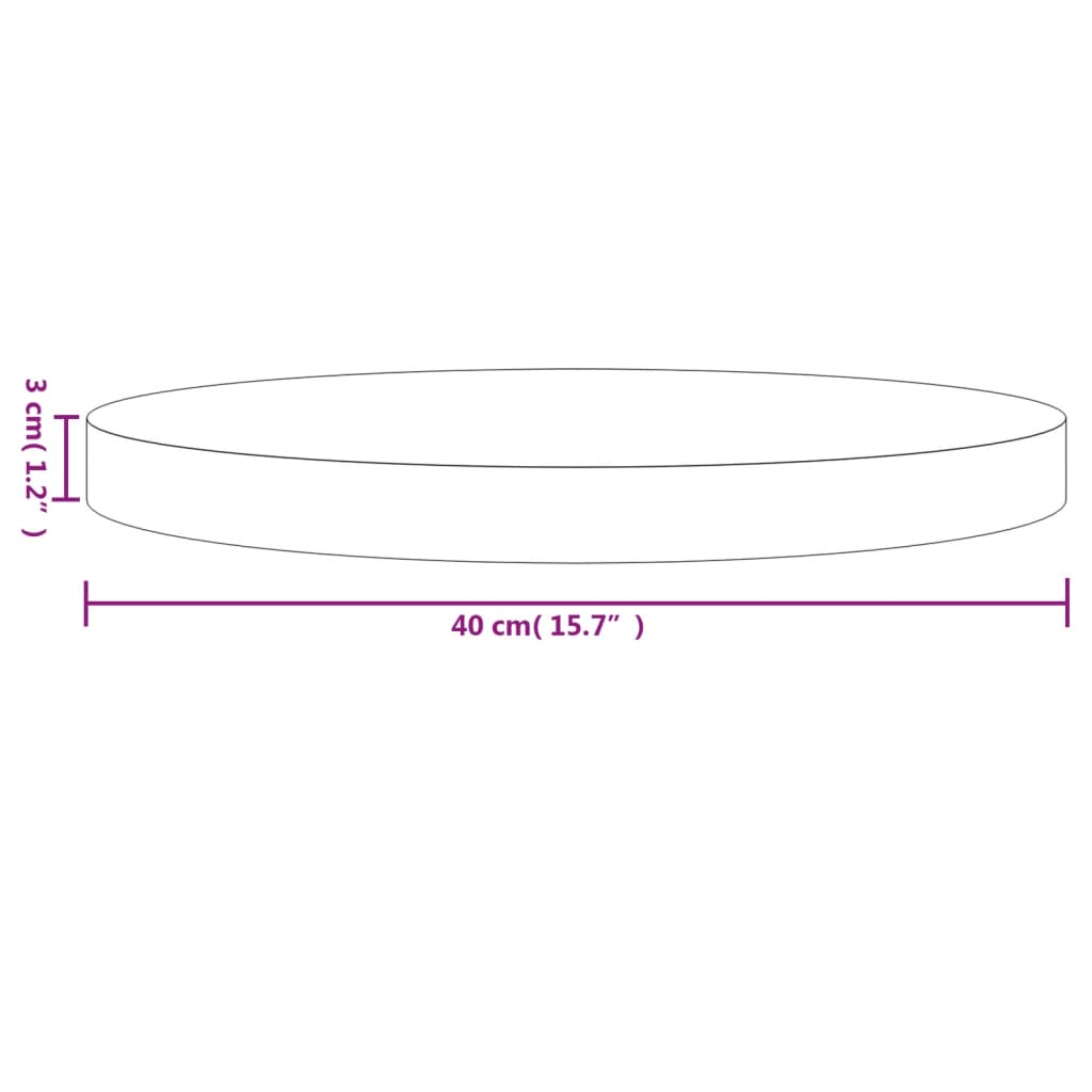 vidaXL Table Top Round Ø40x3 cm Solid Wood Pine