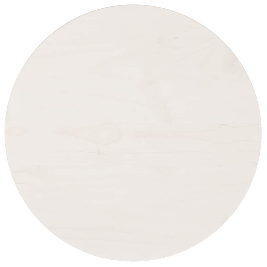 Table Top Round White Ø40x3 cm Solid Wood Pine