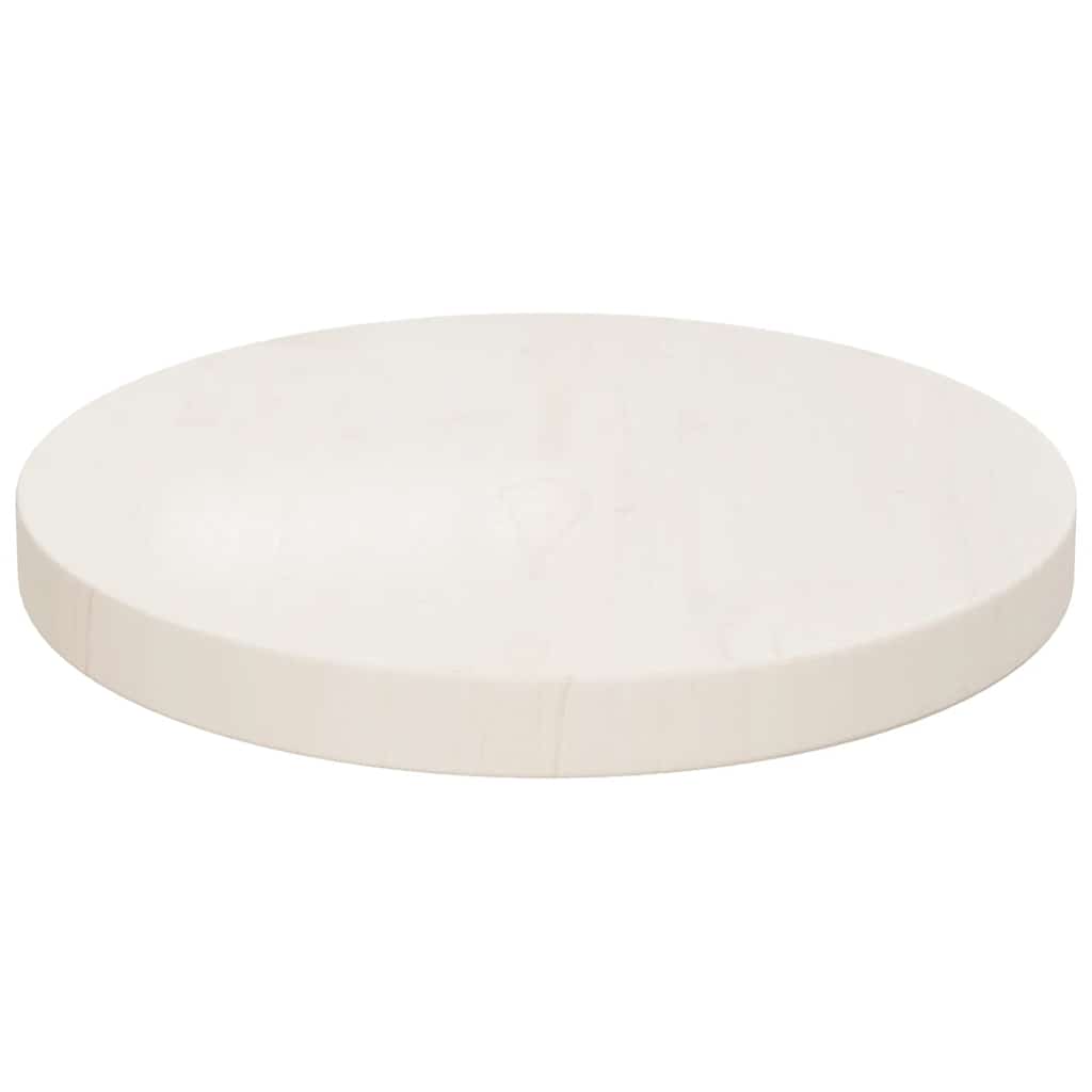 Table Top Round White Ø40x3 cm Solid Wood Pine