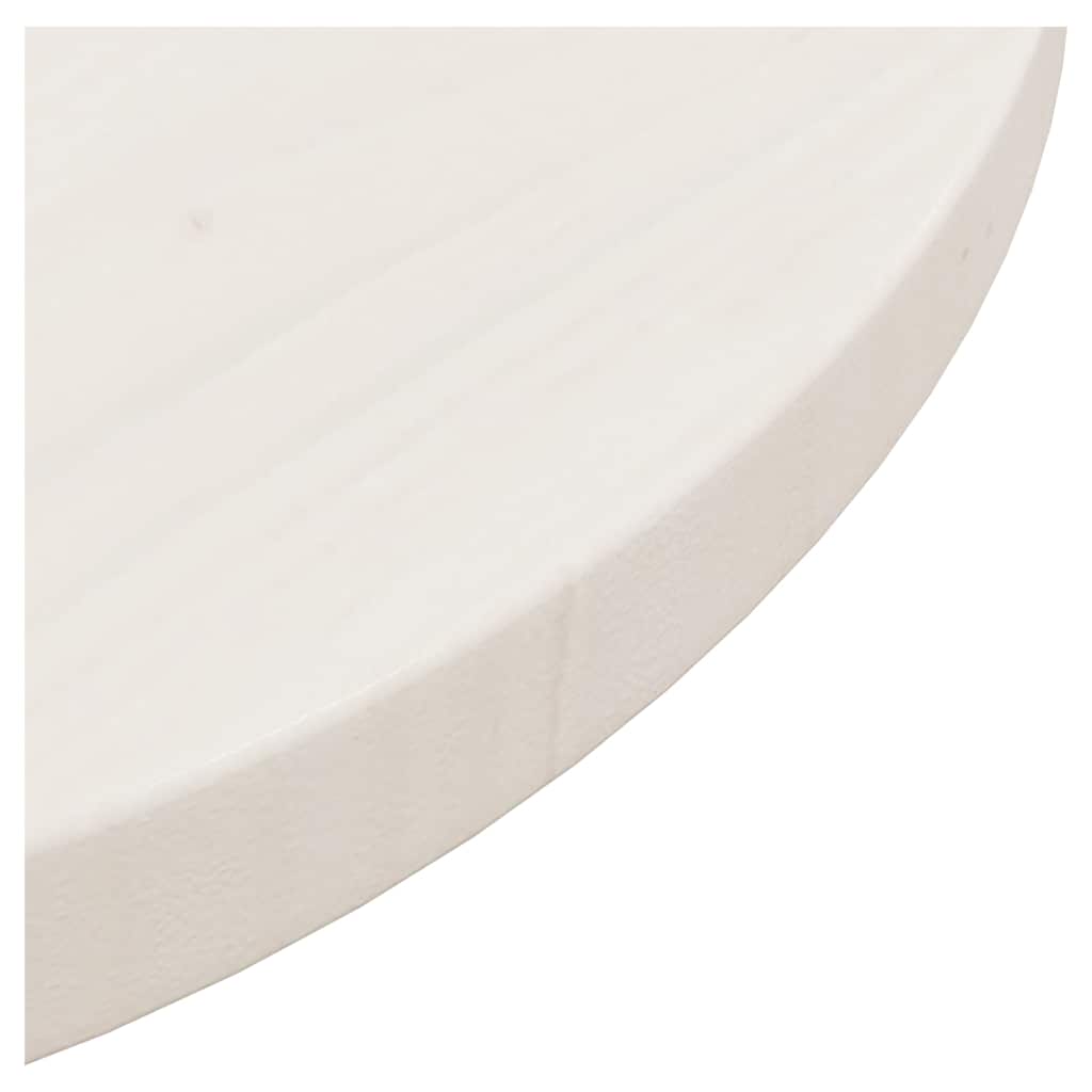 Table Top Round White Ø40x3 cm Solid Wood Pine
