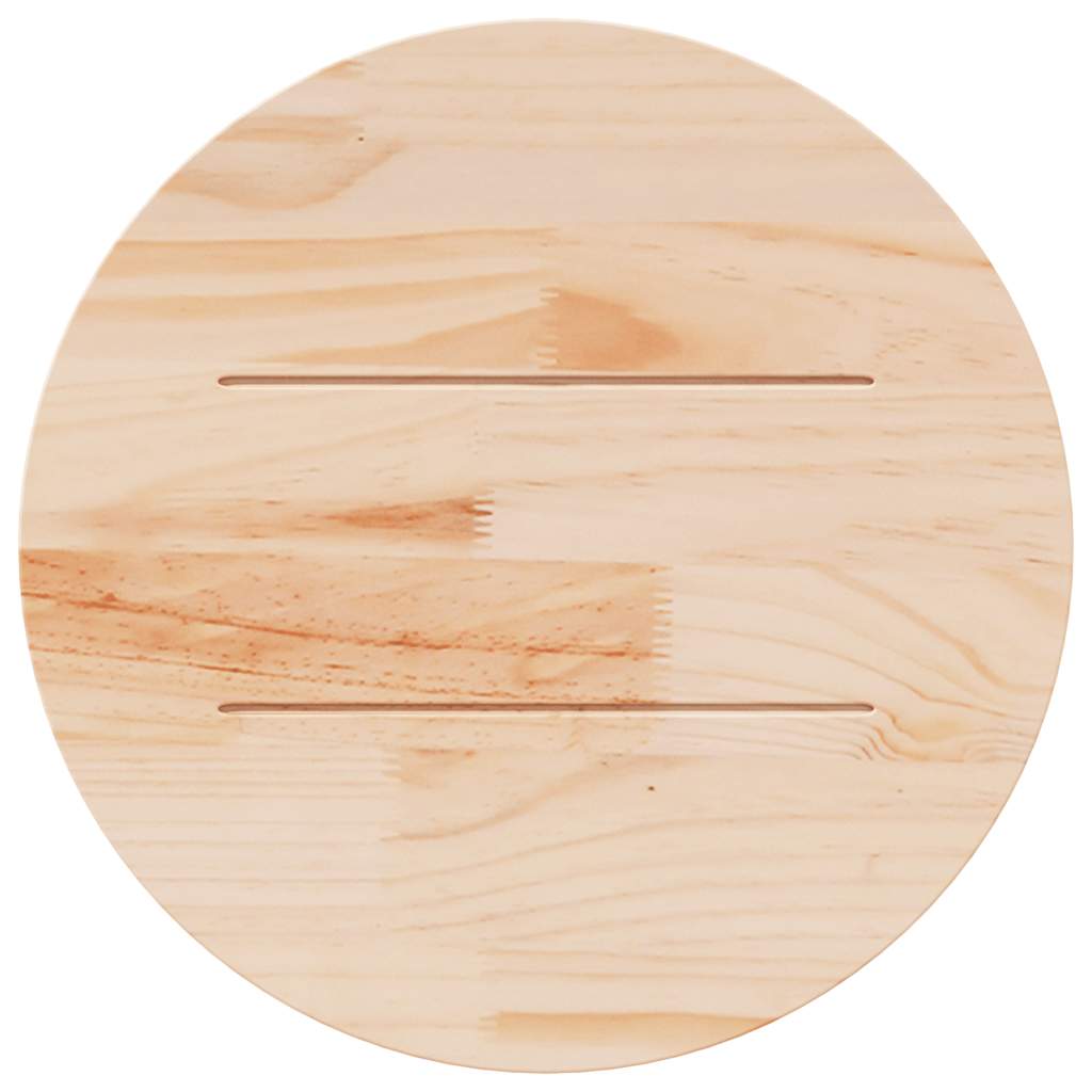 Table Top Round White Ø50x3 cm Solid Wood Pine