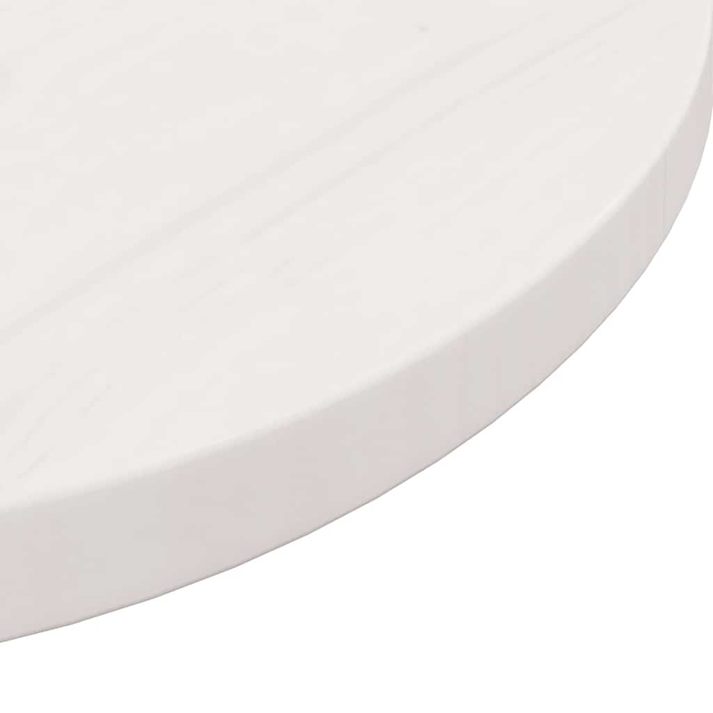 Table Top Round White Ø50x3 cm Solid Wood Pine