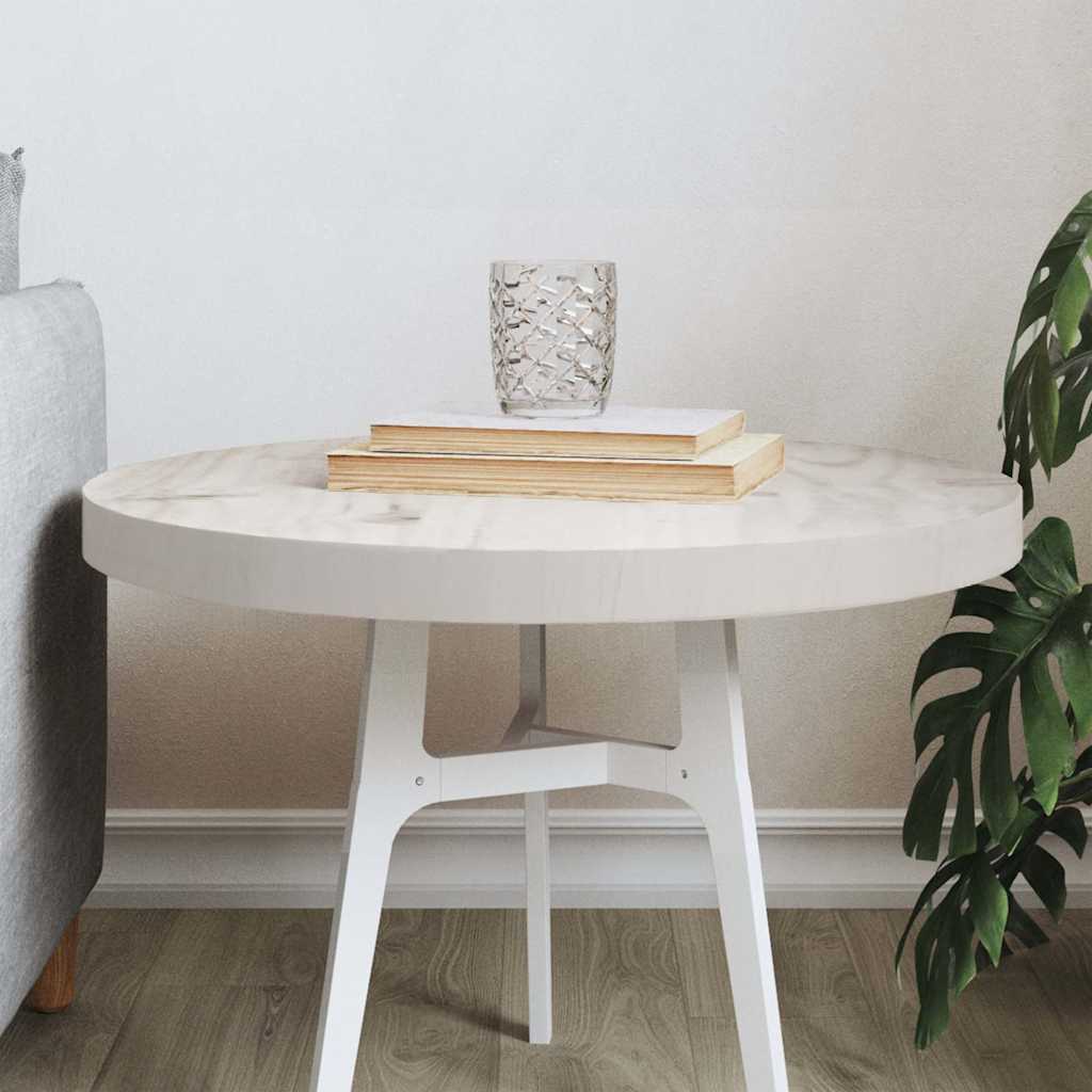 Table Top Round White Ø50x3 cm Solid Wood Pine