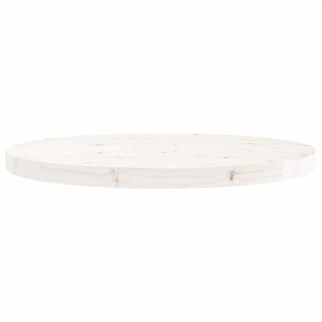 vidaXL Table Top Round White Ø60x3 cm Solid Wood Pine