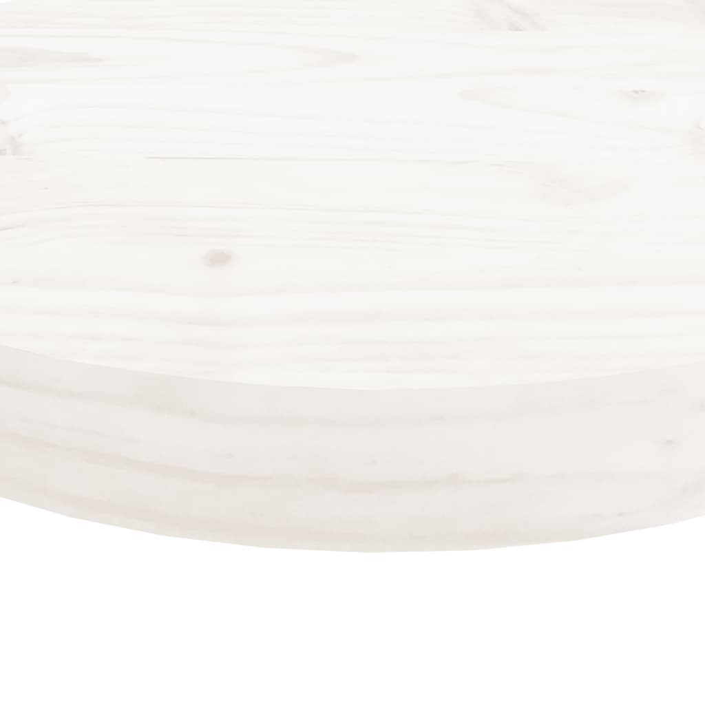 vidaXL Table Top Round White Ø60x3 cm Solid Wood Pine