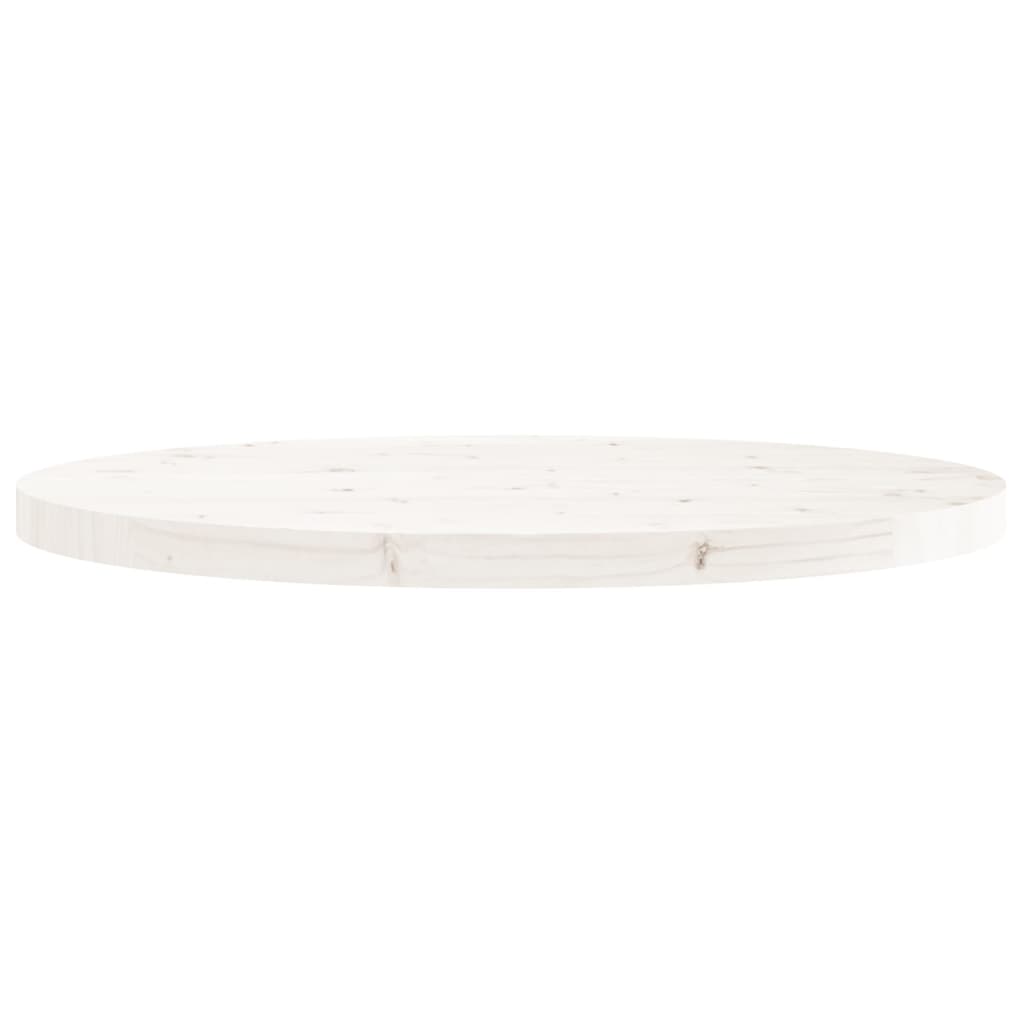 vidaXL Table Top Round White Ø70x3 cm Solid Wood Pine