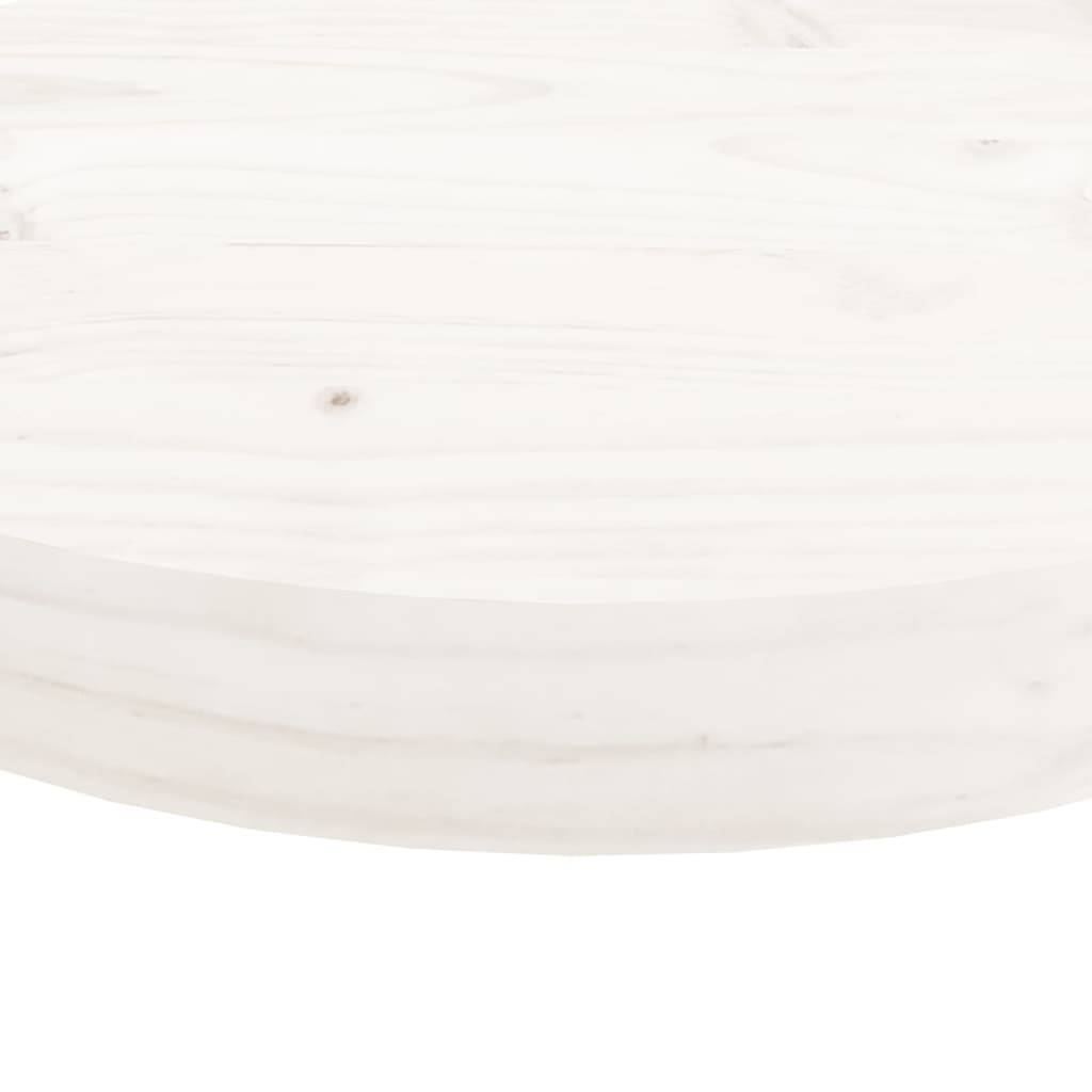 vidaXL Table Top Round White Ø70x3 cm Solid Wood Pine