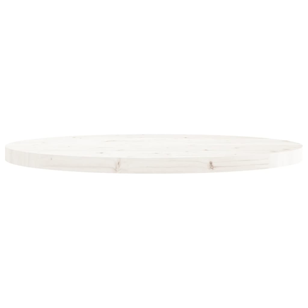 vidaXL Table Top Round White Ø80x3 cm Solid Wood Pine