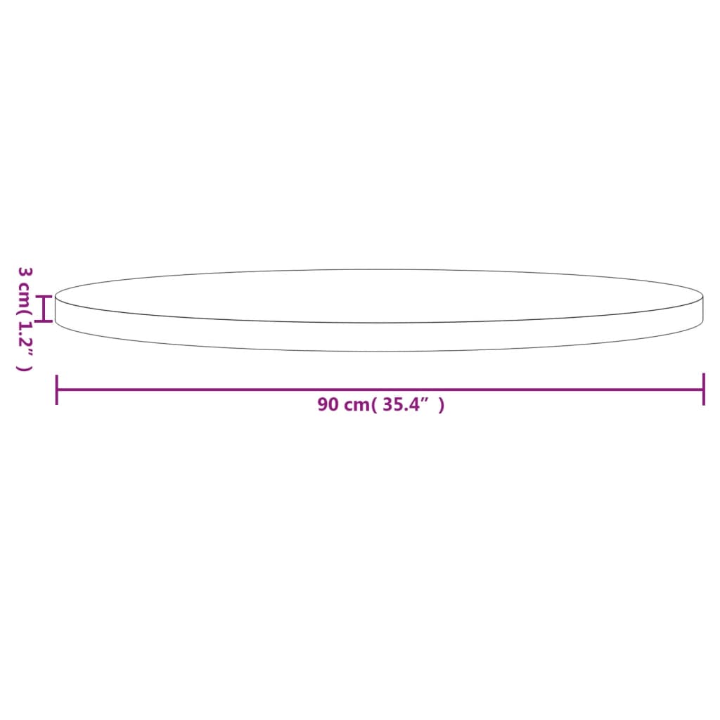 vidaXL Table Top Round Ø90x3 cm Solid Wood Pine