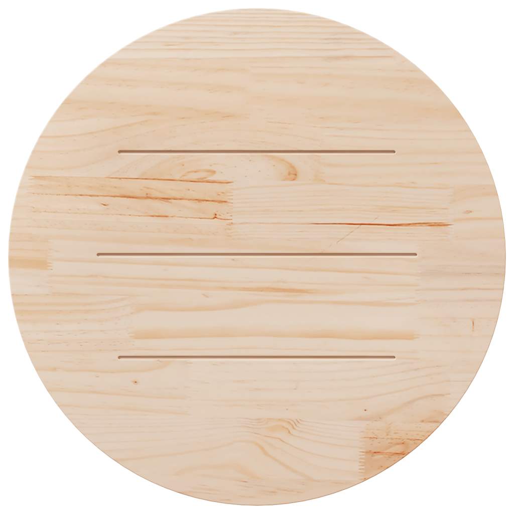 Table Top Round White Ø90x3 cm Solid Wood Pine