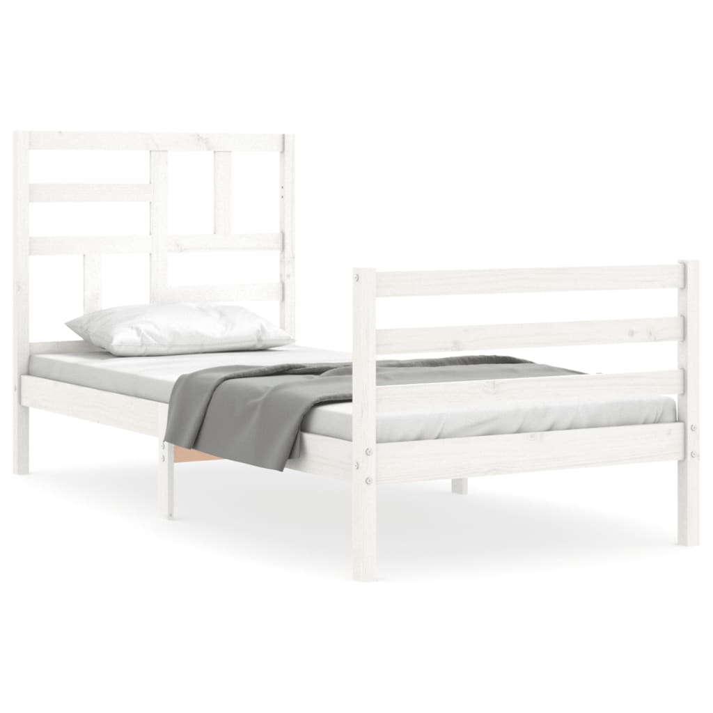 vidaXL Bed Frame without Mattress White 100x200 cm Solid Wood