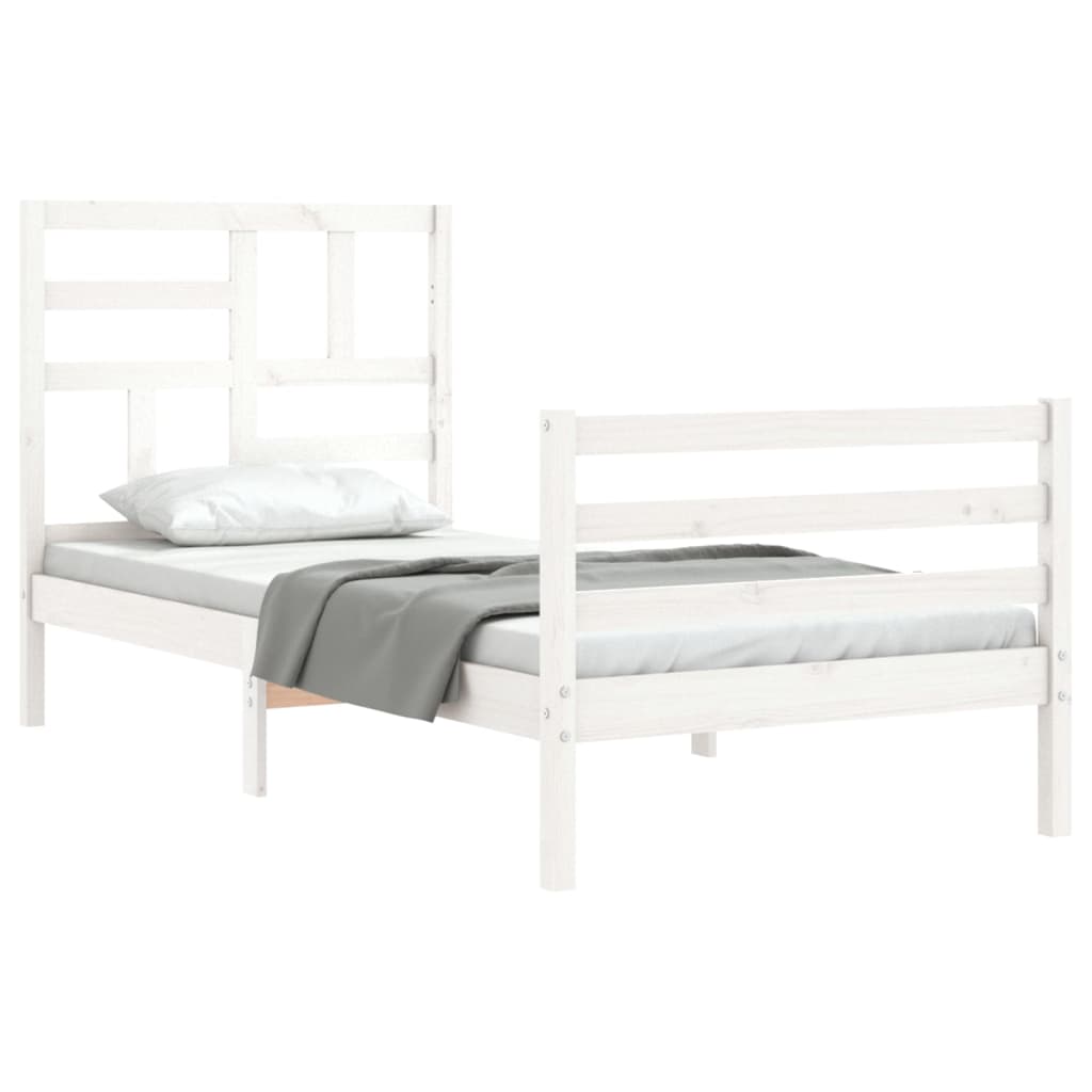 vidaXL Bed Frame without Mattress White 100x200 cm Solid Wood