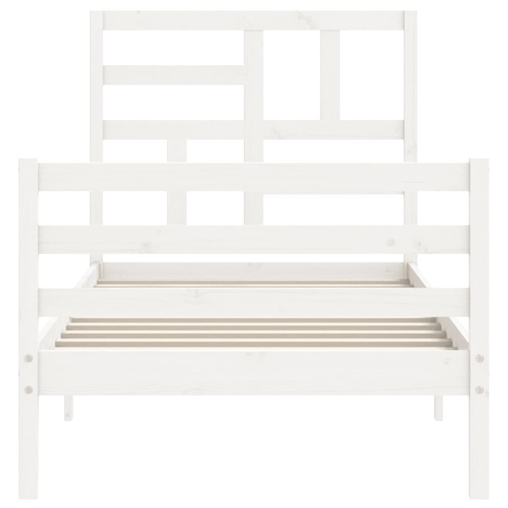 vidaXL Bed Frame without Mattress White 100x200 cm Solid Wood