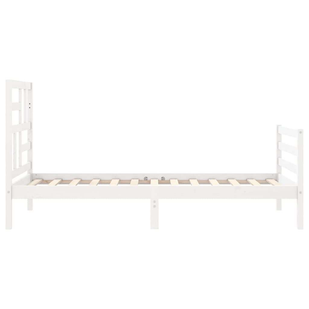 vidaXL Bed Frame without Mattress White 100x200 cm Solid Wood