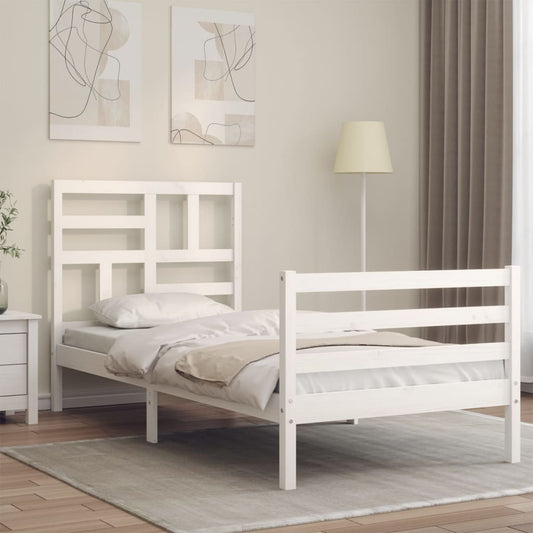 vidaXL Bed Frame without Mattress White 100x200 cm Solid Wood