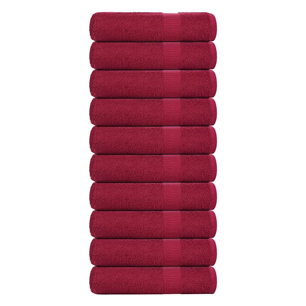 Hand Towels "FROGN" 10 pcs Bordeaux 50x100 cm 360 gsm