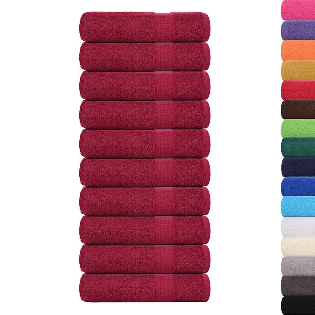 Hand Towels "FROGN" 10 pcs Bordeaux 50x100 cm 360 gsm