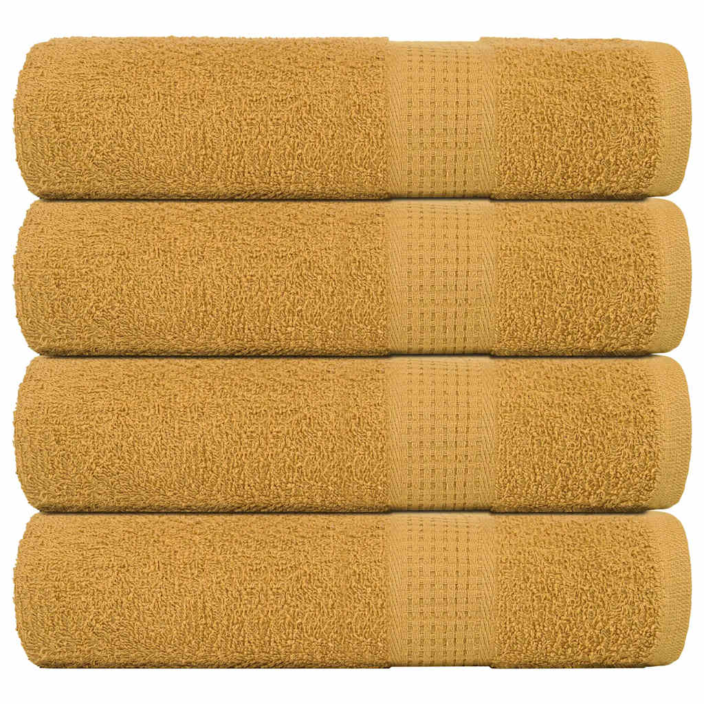 Hand Towels "FROGN" 4 pcs Gold 50x100 cm 360 gsm