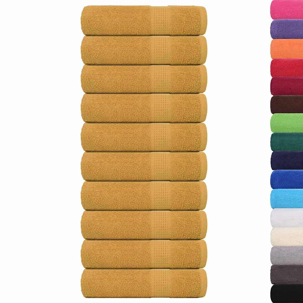 Hand Towels "FROGN" 10 pcs Gold 50x100 cm 360 gsm