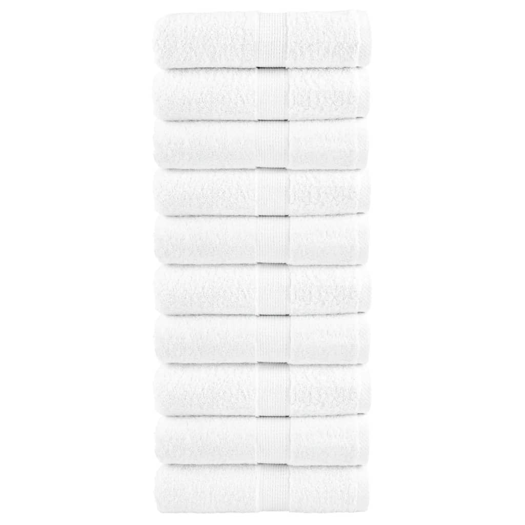 Premium Wash Towels "SOLUND" 10 pcs White 30x30 cm 600 gsm