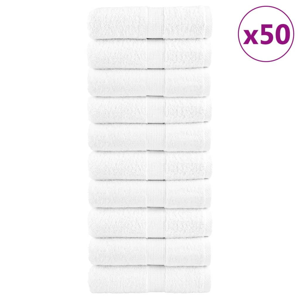 Premium Wash Towels "SOLUND" 50 pcs White 30x30 cm 600 gsm